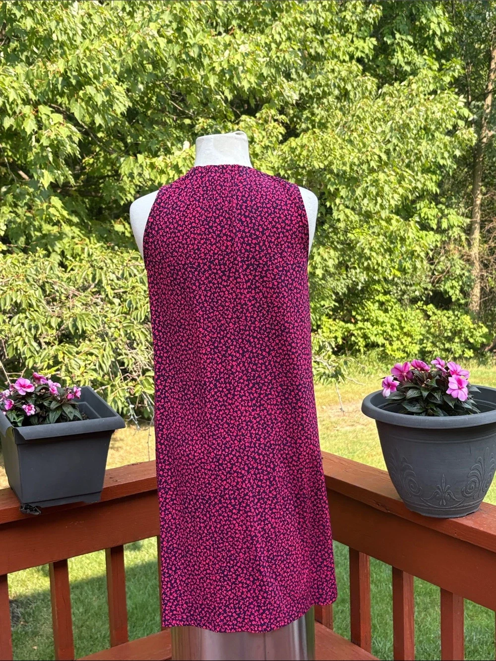NWOT Michael Kors navy blue and pink mini dress